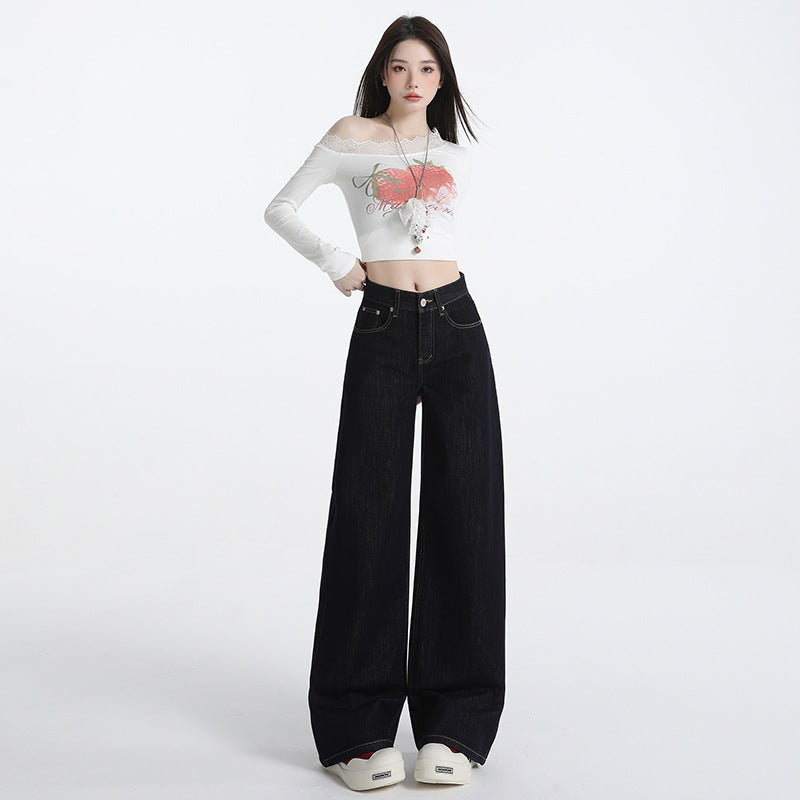 Women's Dark Wash Wide- Leg Jeans