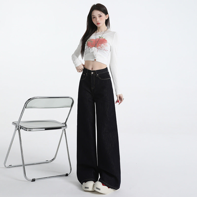 Women's Dark Wash Wide- Leg Jeans