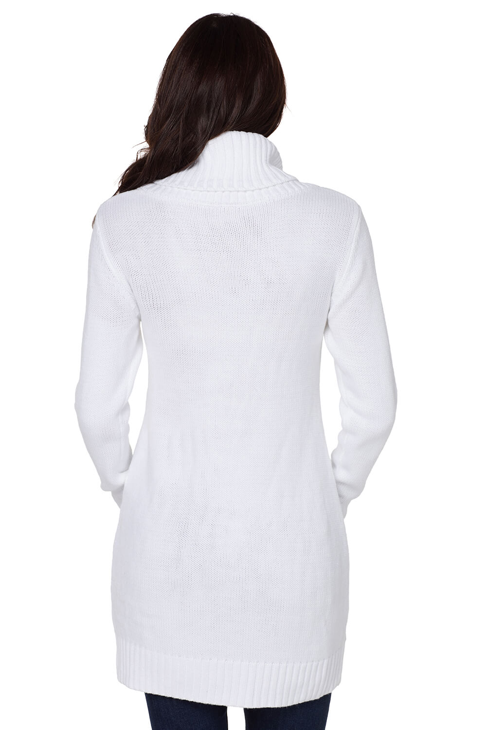 Women's Cowl Neck Cable Knit Sweater Dress
