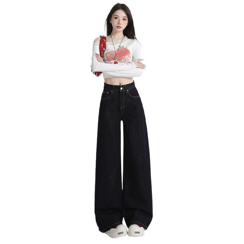 Women's Dark Wash Wide- Leg Jeans