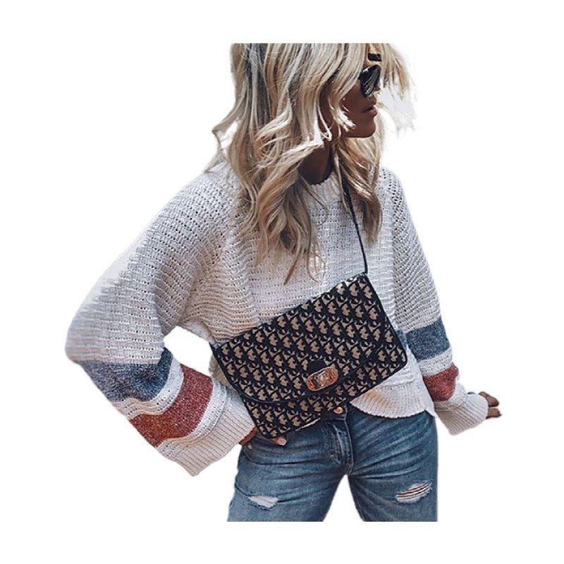 Women's Color Block Relaxed Knit Sweater