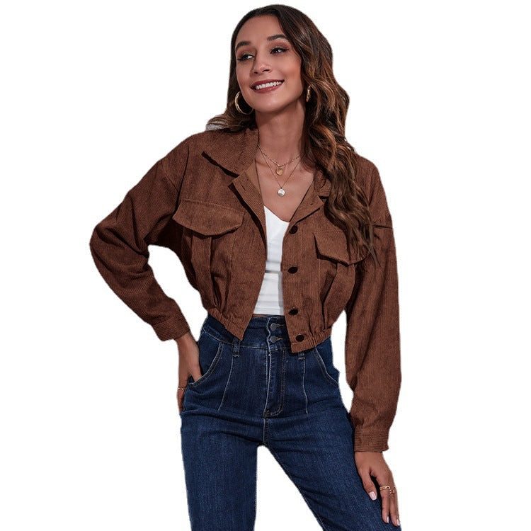 Women's Cropped Corduroy Jacket