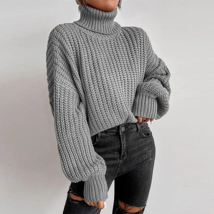Women's Loose Knit Turtleneck Sweater