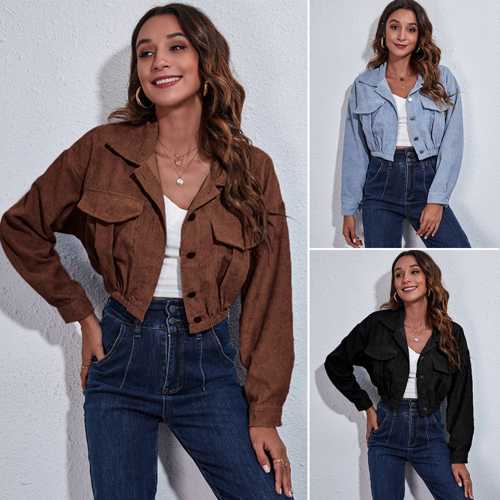 Women's Cropped Corduroy Jacket