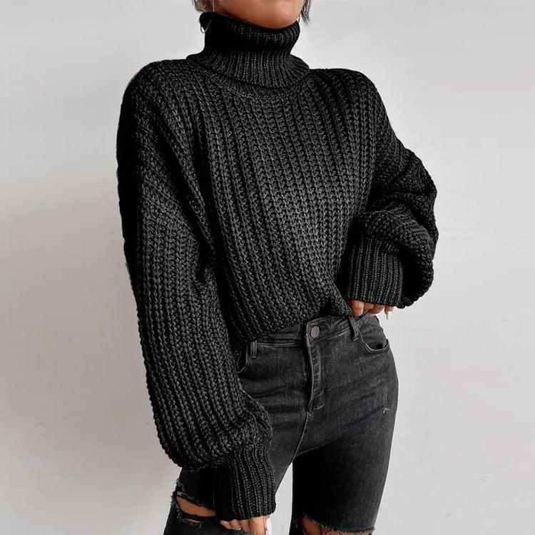 Women's Loose Knit Turtleneck Sweater