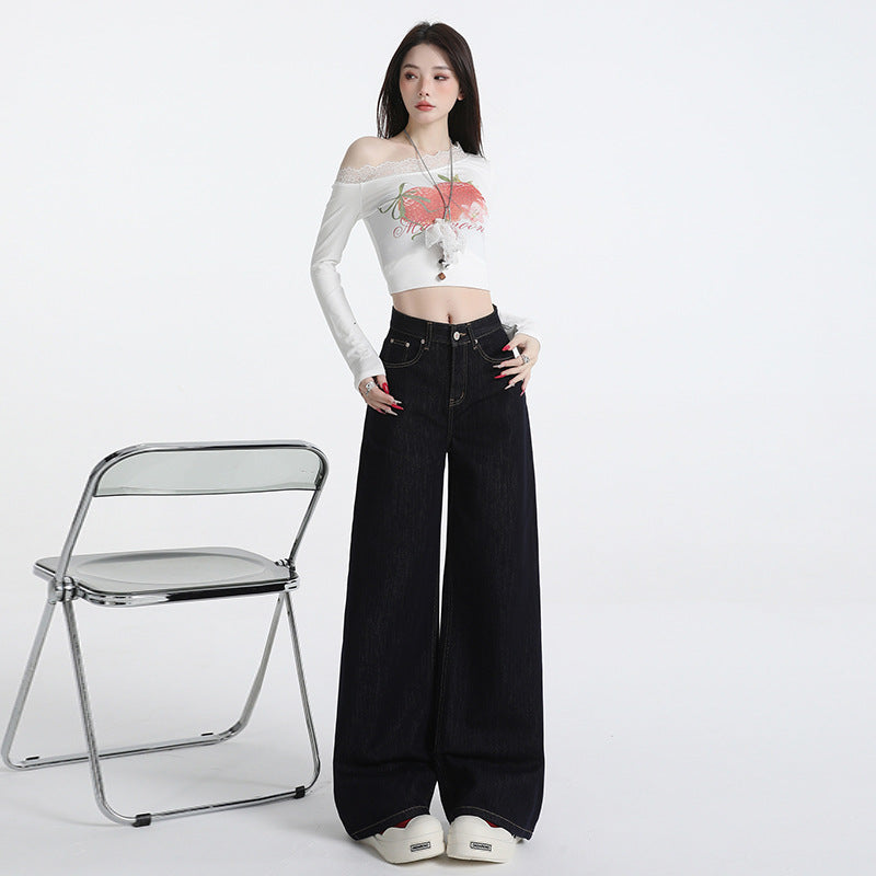 Women's Dark Wash Wide- Leg Jeans