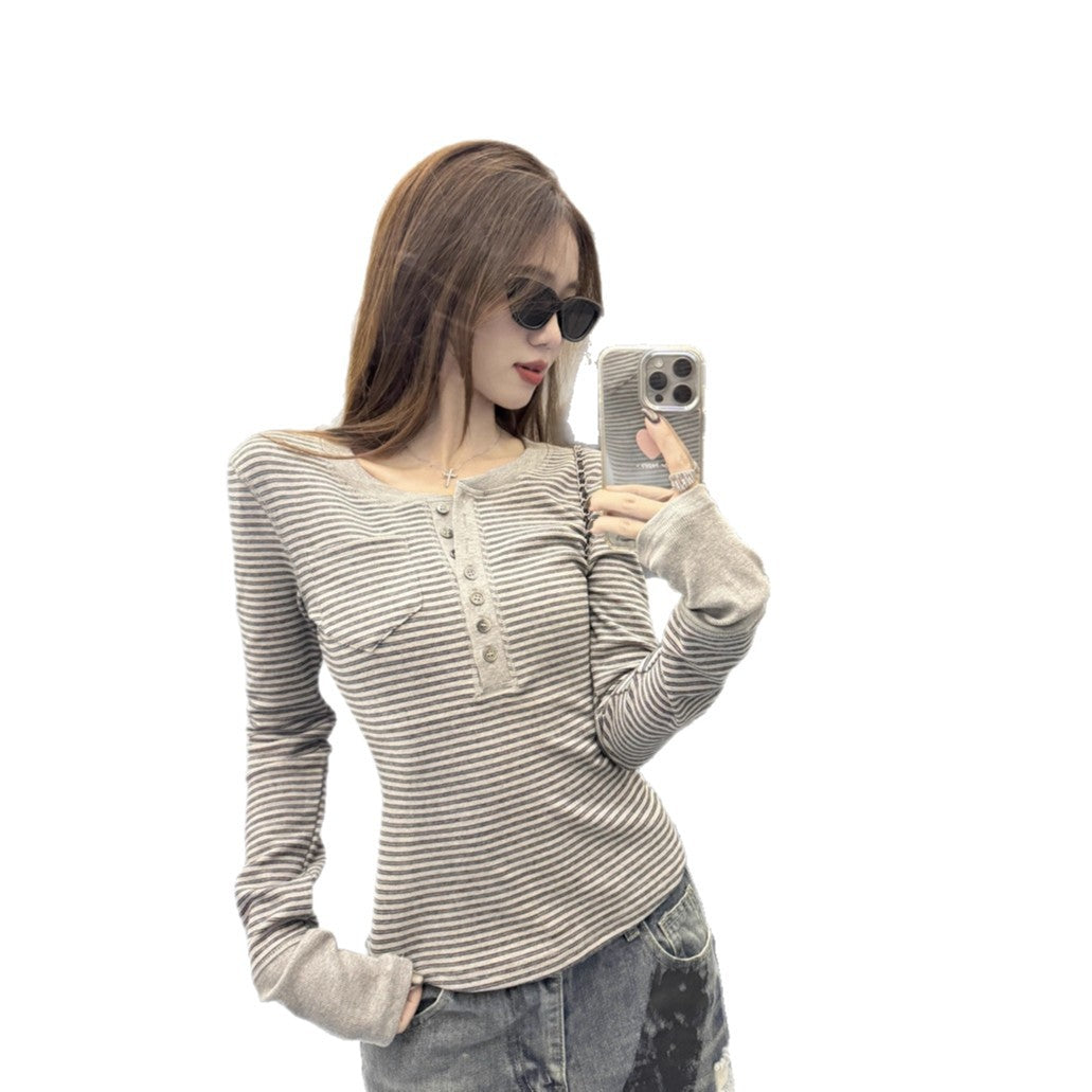 Women's Vintage Stripe Long-Sleeve Top