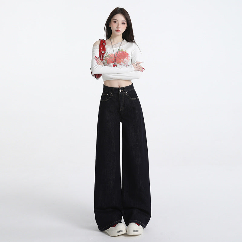 Women's Dark Wash Wide- Leg Jeans