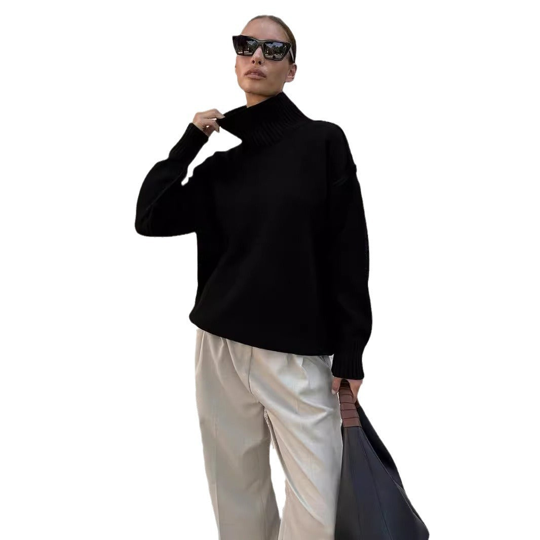Women's Relaxed High- Neck Sweater