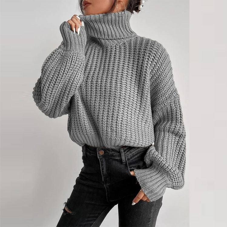 Women's Loose Knit Turtleneck Sweater