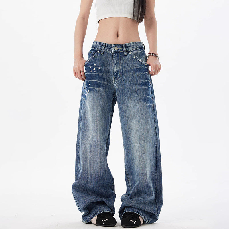 Women's Retro Wide- Leg Jeans